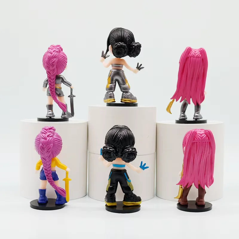 Set de Figuras Estilo K-Pop – Las Guerreras del Ritmo (6 unidades con base)