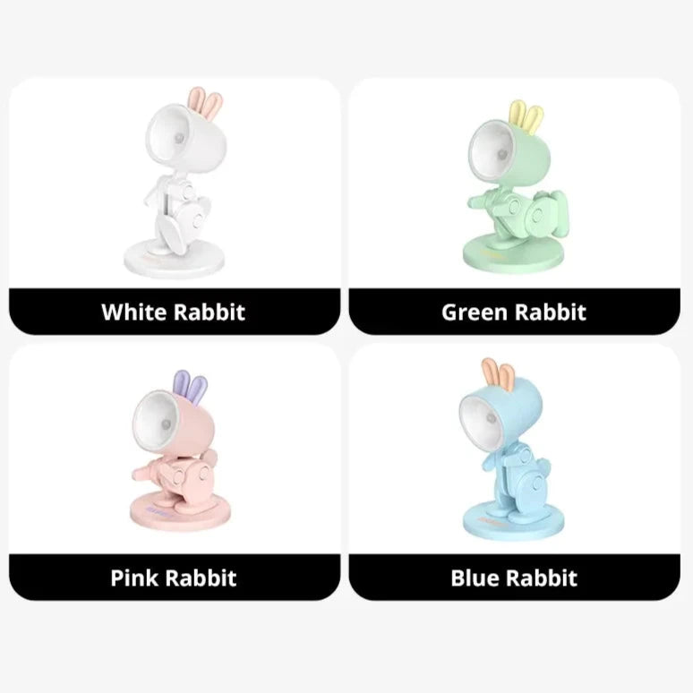 Mini luz LED plegable en forma de conejo con base magnética