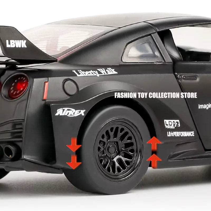 Nissan GT-R CSR2 Modelo 1:32 Fundido a Presión (color negro)