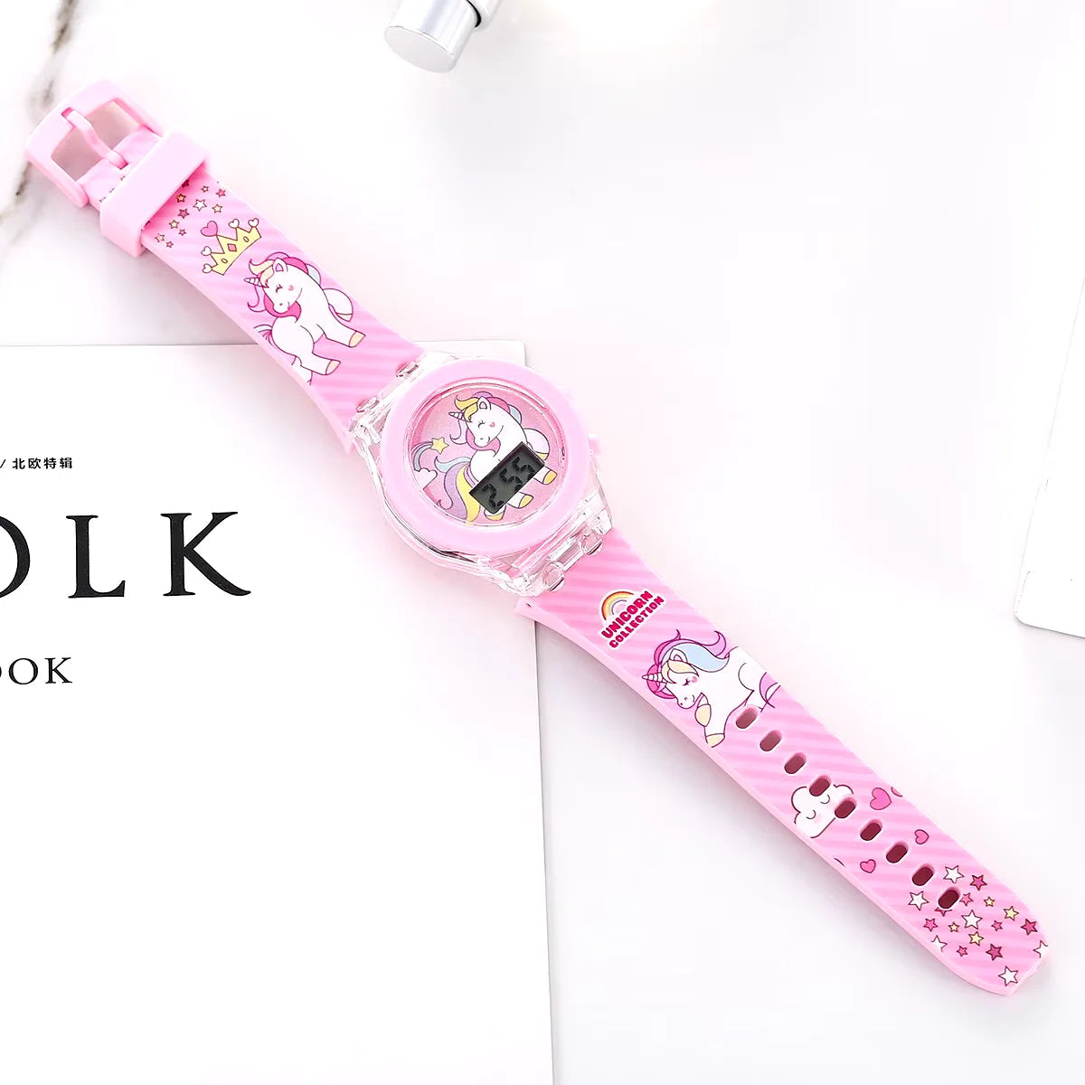 Reloj de Pulsera Digital para Niñas con Diseño de Unicornio