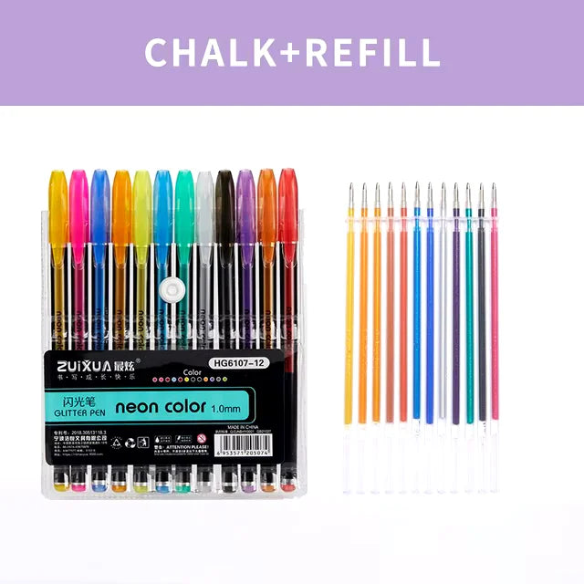 Lápices Gel 12 + 12 Refill – Colores Vibrantes y Duraderos