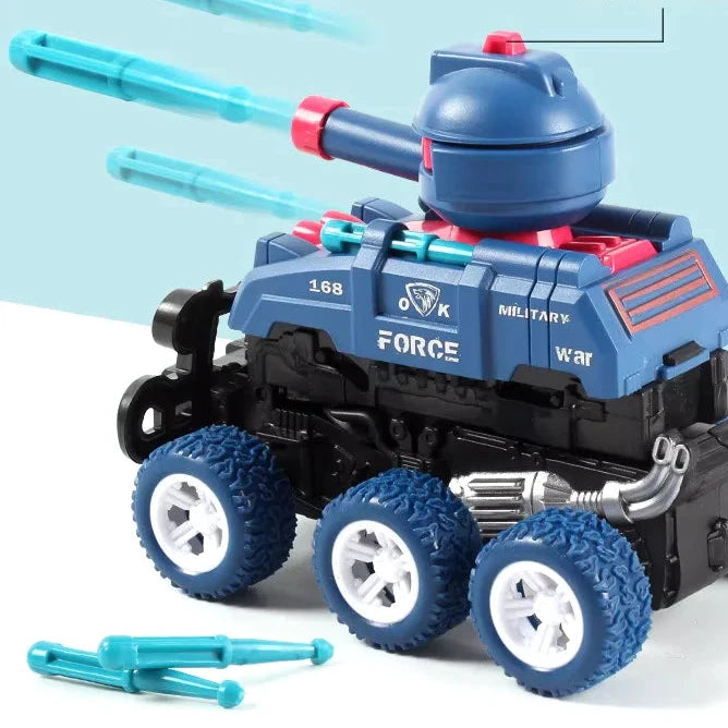 Tanque Todoterreno de 6 Ruedas con Lanzamiento de Dardos y Función de Colisión