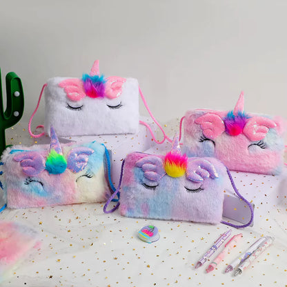Bolso de Hombro de Unicornio de Felpa – Para Niñas Pequeñas
