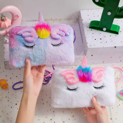 Bolso de Hombro de Unicornio de Felpa – Para Niñas Pequeñas