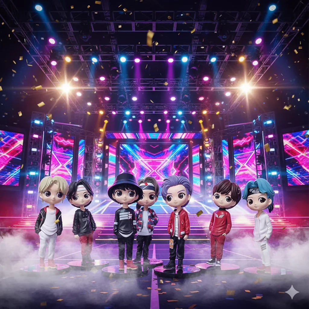 Set de 6 figuras coleccionables: BTS – ¡Lleva a los Bangtan Boys contigo!