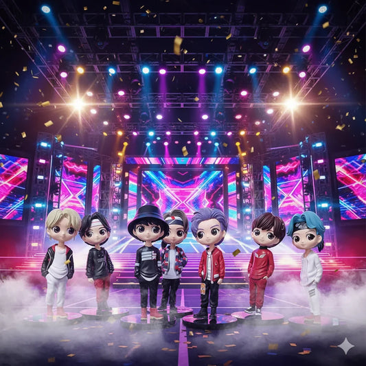 Set de 6 figuras coleccionables: BTS – ¡Lleva a los Bangtan Boys contigo!