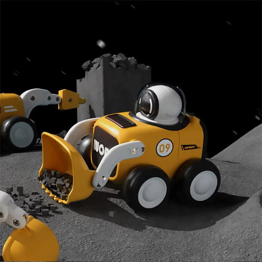 Bulldozer de Ingeniería Lunar con Astronauta y Silbato