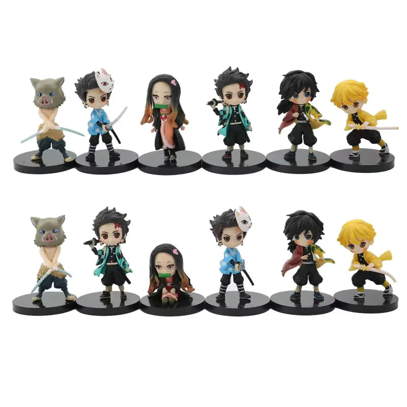 Set 6 figuras de Demon Slayer: Kimetsu no Yaiba