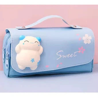 Estuche Kawaii de Gato Antiestrés con Doble Capa