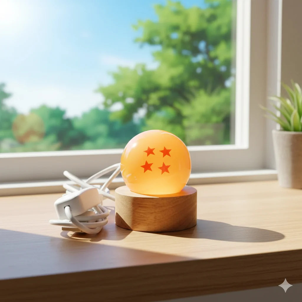 Lámpara Decorativa – Esfera de 4 Estrellas de Dragon Ball (4,3 cm)