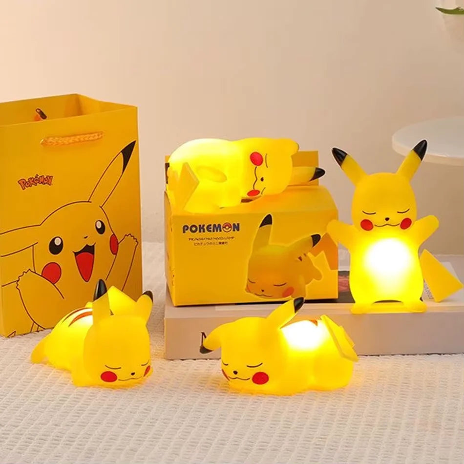 Lámpara nocturna de Pikachu en adorables poses durmiendo