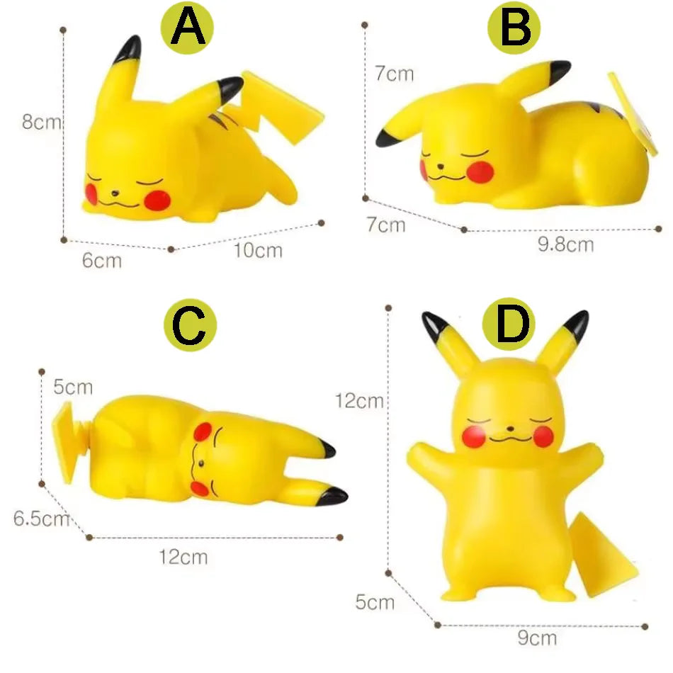 Lámpara nocturna de Pikachu en adorables poses durmiendo