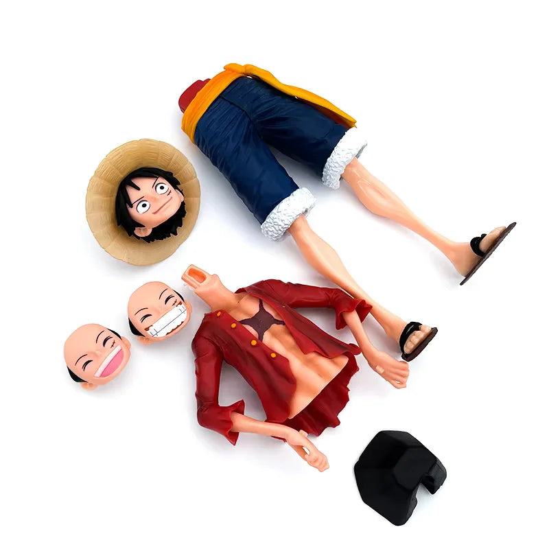 Figura de Luffy – One Piece - 3 Caras Intercambiables - (25 cm)