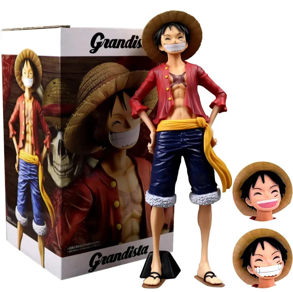 Figura de Luffy – One Piece - 3 Caras Intercambiables - (25 cm)