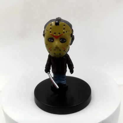 Set de 10 Figuras – Clásicos del Cine de Terror | Jason, Freddy, Chucky, V de Vendetta y más | 5.5 cm