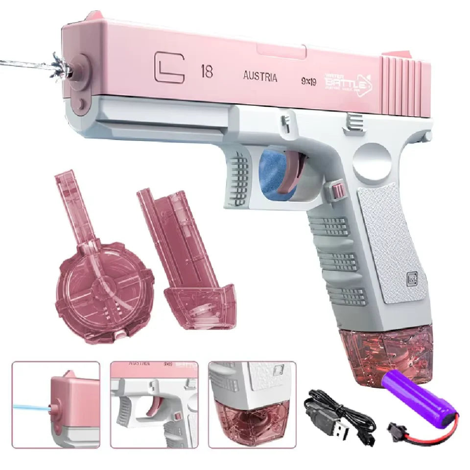 Pistola de Agua Eléctrica Glock Rosa