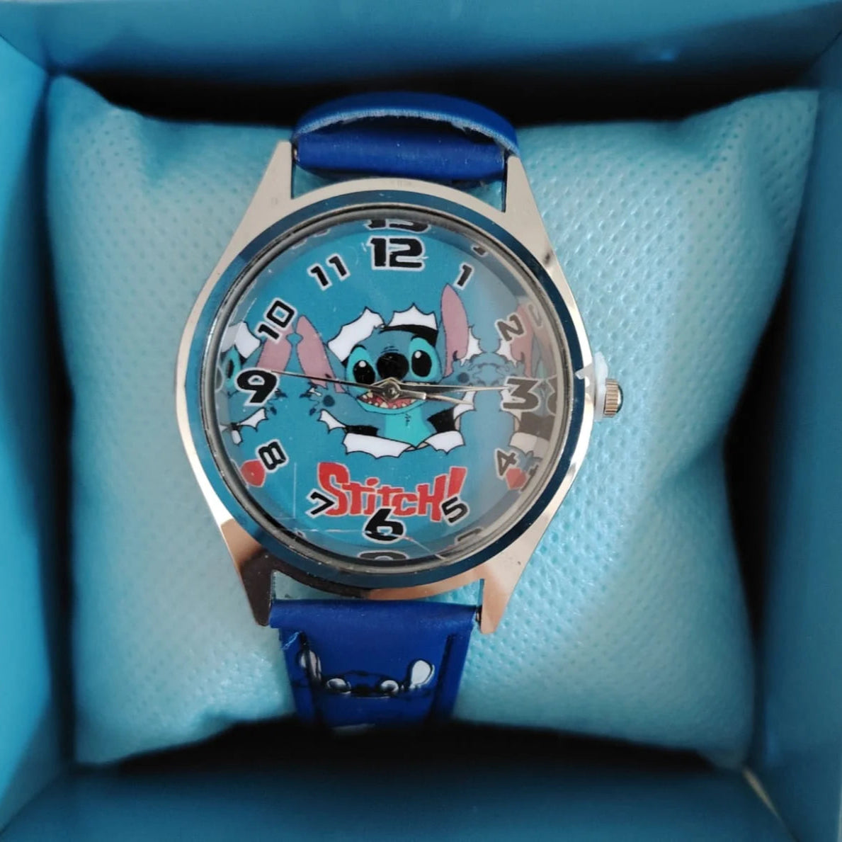 Reloj de Stitch en Caja de regalo Kawaii