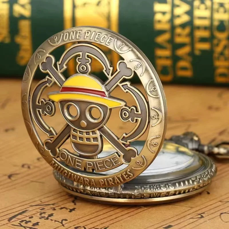 Reloj de Bolsillo One Piece – Diseño de Sombrero Amarillo