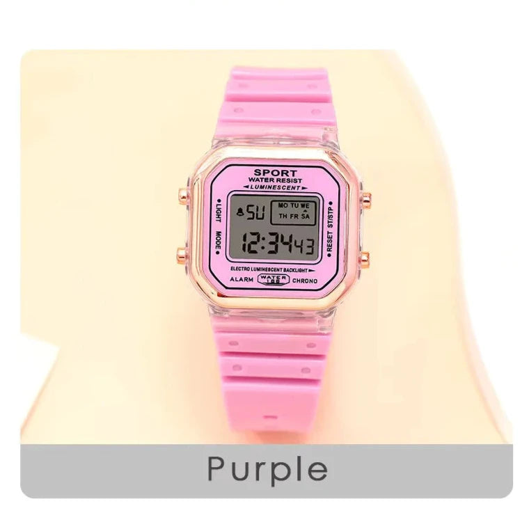 Reloj Digital Clásico Modernizado para Mujer - Color Rosado