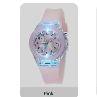 Reloj Luminoso Infantil con Diseño de Unicornio (solo color Rosa)