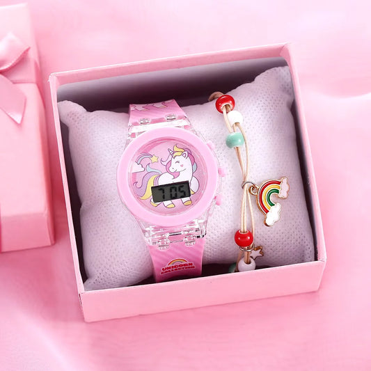 Reloj de Pulsera Digital para Niñas con Diseño de Unicornio