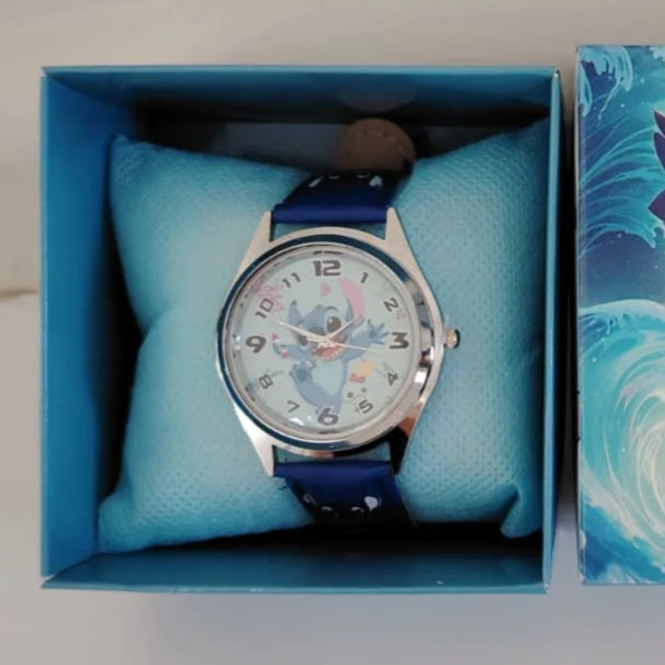 Reloj de Stitch en Caja de regalo Kawaii