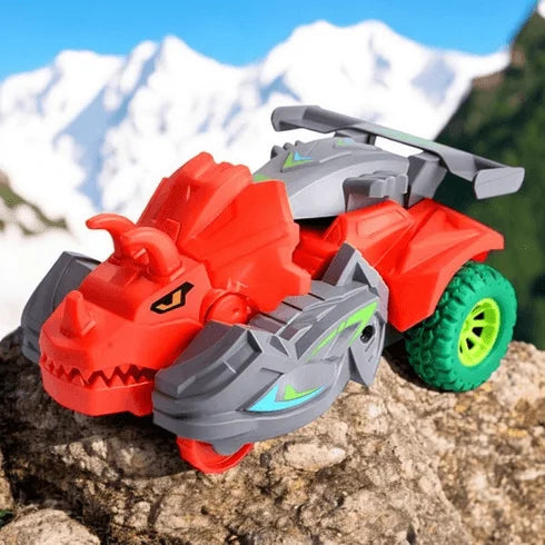 Autos de Dinosaurio 2 en 1 - Triceratops y Tiranosaurio Rex